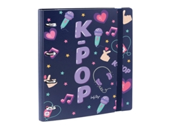 Carpeta escolar A4 de 360º con recambio de cuadrícula + separadores LOVELY STORY K pop Edición limitada 4 anillas Azul Cb2621db