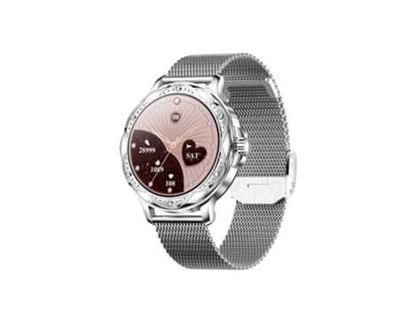 EKO 5.1 Reloj conectado con antirrobo y pulsera milanesa de acero inoxidable Plateado