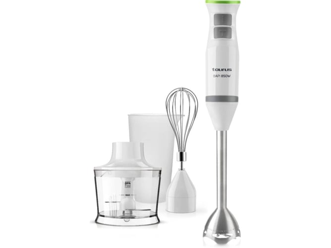 Batidora de mano + Accesorios TAURUS Bapi 850 Plus Inox (850 W - Blanco)