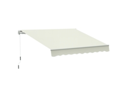VPMKP - Toldo retráctil manual Outsunny 295x245 cm patio manivela ángulo 45°-85° aluminio poliéster CREMA