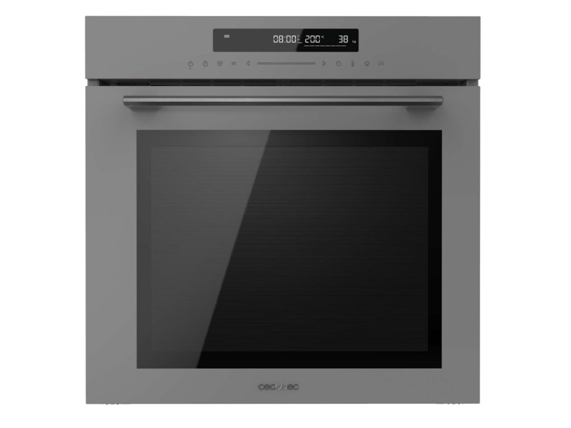 Cecotec Horno Integrable 60cm Bolero Hexa Sm406000 Glass Grey A+. 2900w, 72l, 12 Funciones, Piedra Para Pizzas, Steam Assist