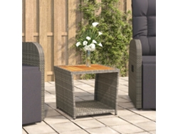 Mesa de centro con tablero de madera maciza de acacia, gris, DKD HOME DECOR