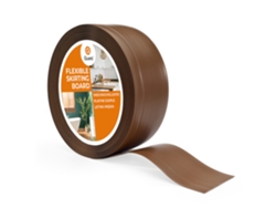 Zócalo de PVC 70x20 mm, 25 m, flexible, suave, marrón Quest