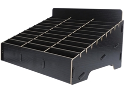 Caja De Almacenamiento Sintética Negra Con Múltiples Compartimentos Para Teléfonos Móviles Y Objetos Pequeños.
