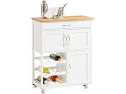 Carrito de Cocina SOBUY FKW45-WN (MDF y Madera Caucho - 67x37x87 cm)