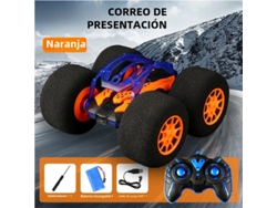 Coche de juguete de espuma con cuatro ruedas y control remoto, gira y da vueltas 360 grados, pilas incluidas.