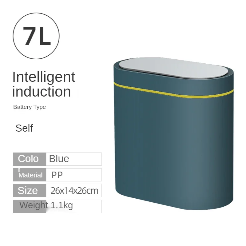 (batería Azul De 7 L) Basurero Inteligente Con Sensor, Basurero Electrónico Para Cocina Y Hogar