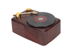 Altavoz Bluetooth estéreo con carga USB, diseño retro, tocadiscos, mini altavoz inalámbrico para coche y portátil Chennnls