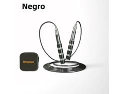 Cuerda de saltar telescópica ajustable, equipo de gimnasio, cable de aleación de aluminio Mdug (negro)