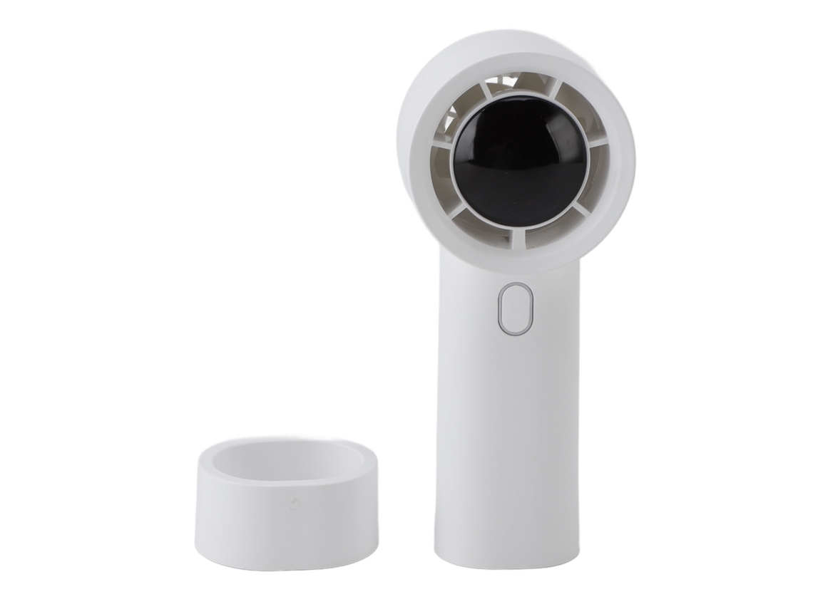 Ventilador Portátil De Mano Con Pantalla Digital, 3000 Mah, Carga Usb, Ajuste Continuo, Blanco.