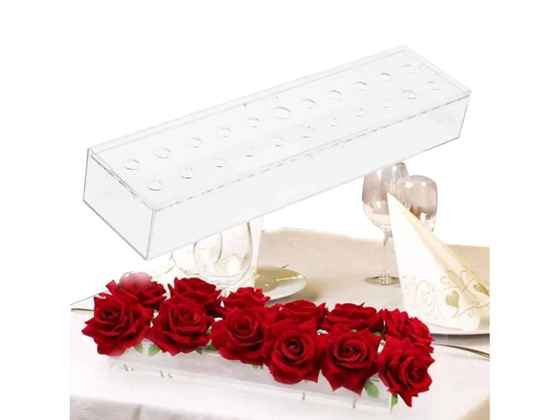Jarrón De Flores De Acrílico, Diseño Transparente, Material Irrompible, Ligero Y Elegante.