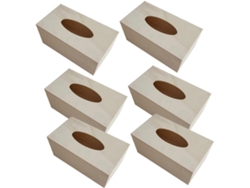 Juego de 6 cajas de pañuelos de madera, organizador de almacenamiento DIY con superfibra...