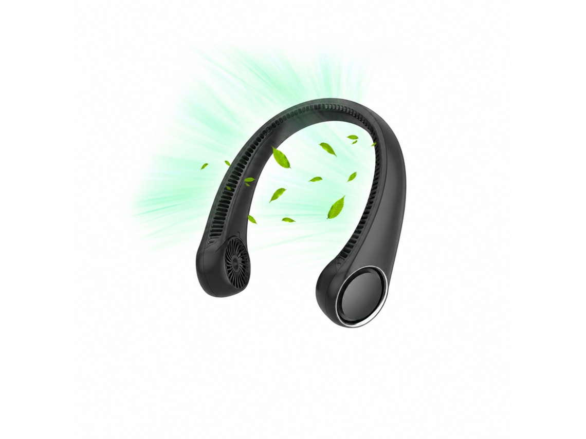 Ventilador Cuello 4000mah Tpe 72 Salidas Aire 360º Negro