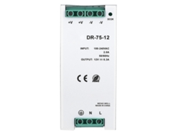 Fuente De Alimentación Industrial Para Carril Din De 75 W, 100-240 V Ca/cc, Salida Única, Control Pwm, Refrigeración Automática.