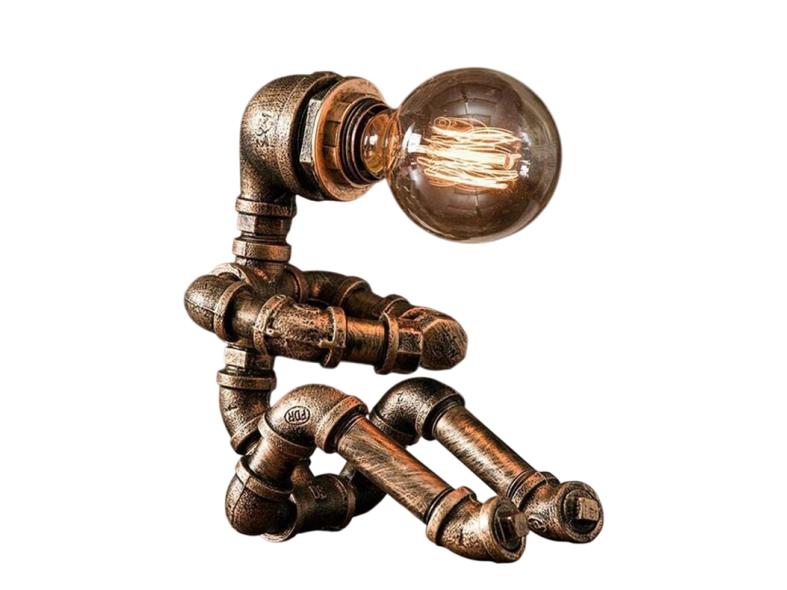 GIGIKILL Luminária De Mesa Steampunk Com Design Industrial Retrô Luminária De Mesa Robótica Luz Industrial Vintage Com Braço Ajustável Presente Criativo Par
