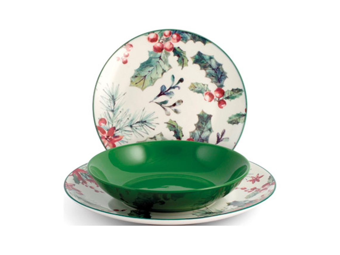 Vajilla 18 Pzas Porcelana Navidad NON