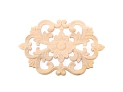 Baok - Aplique de madera tallada sin pintar para decorar muebles, puertas y armarios (30x19cm)