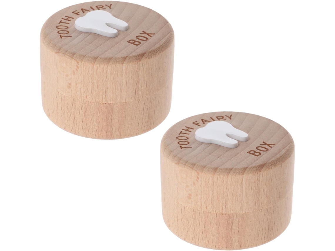 Caja De Madera De 2 Piezas Para Dientes De Leche De Niños, Para Guardar Los Dientes De Leche