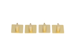 4 ganchos de pared de aluminio antiputrefacción, impermeables y con adhesivo resistente para toallas, refugios, sombreros y batas - Dorado