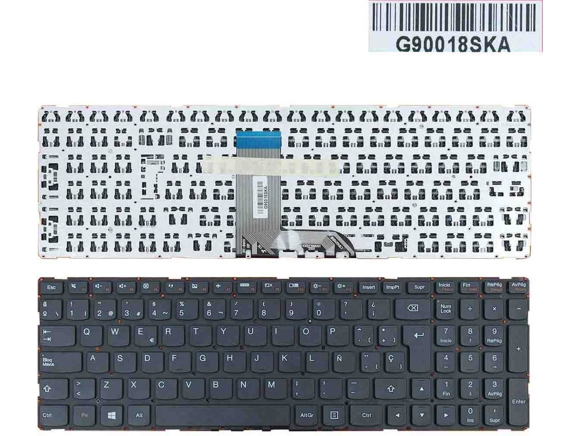 Teclado para Portátil Lenovo Ideapad Yoga 700-15Isk Negro Win8 Sin Marco Sn20K28251 Lcm15H83Us-6861