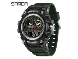 Reloj Electrónico Despertador Multifuncional, Moderno, Luminoso, Resistente Al Agua Y A Los Golpes (verde Militar)
