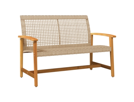 Banco De Jardín VIDAXL Beige Poli Ratán (112x64x80 cm)
