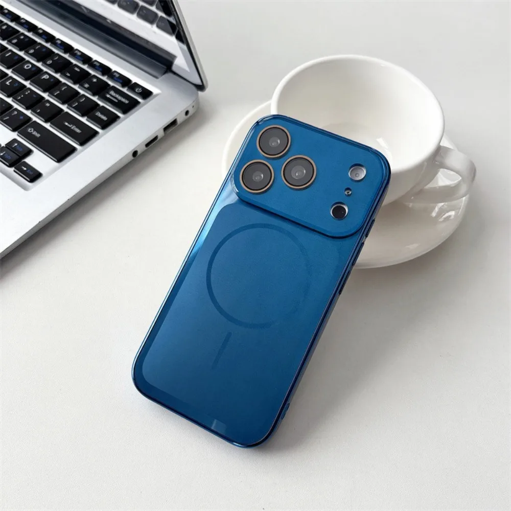 (iphone 16, Azul) Funda Protectora Magnética Magsafe Para Iphone, Compatible Con Carga Inalámbrica.