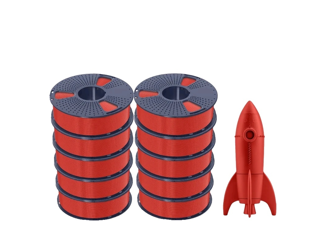 Filamento para impresora 3D, ecológico, de alta resistencia y alta velocidad, 10 colores, OEM rojo
