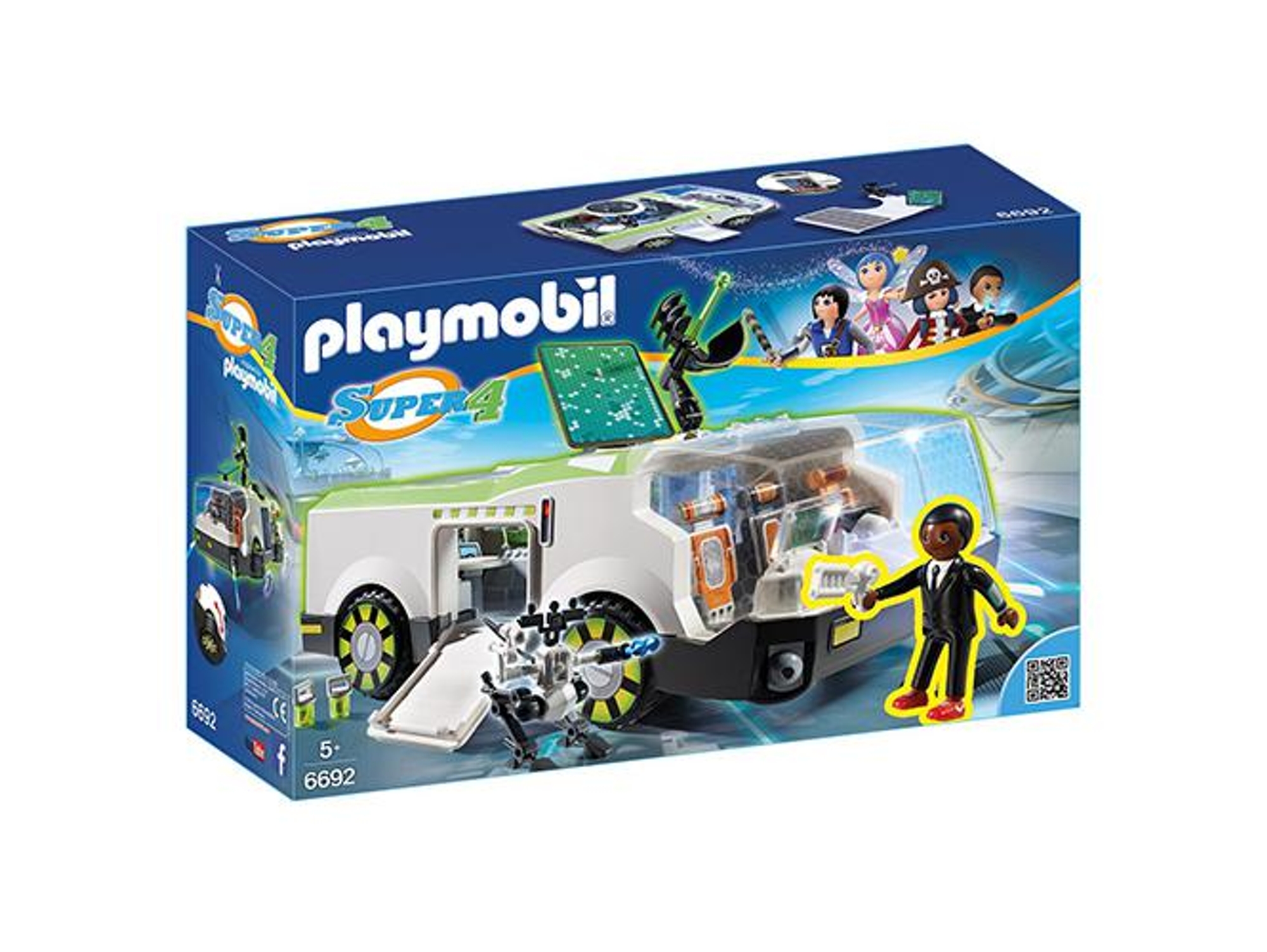 PLAYMOBIL Super 4: Coche camaleón con Gene - 6692 (Edad Mínima: 5 - 3 Piezas)