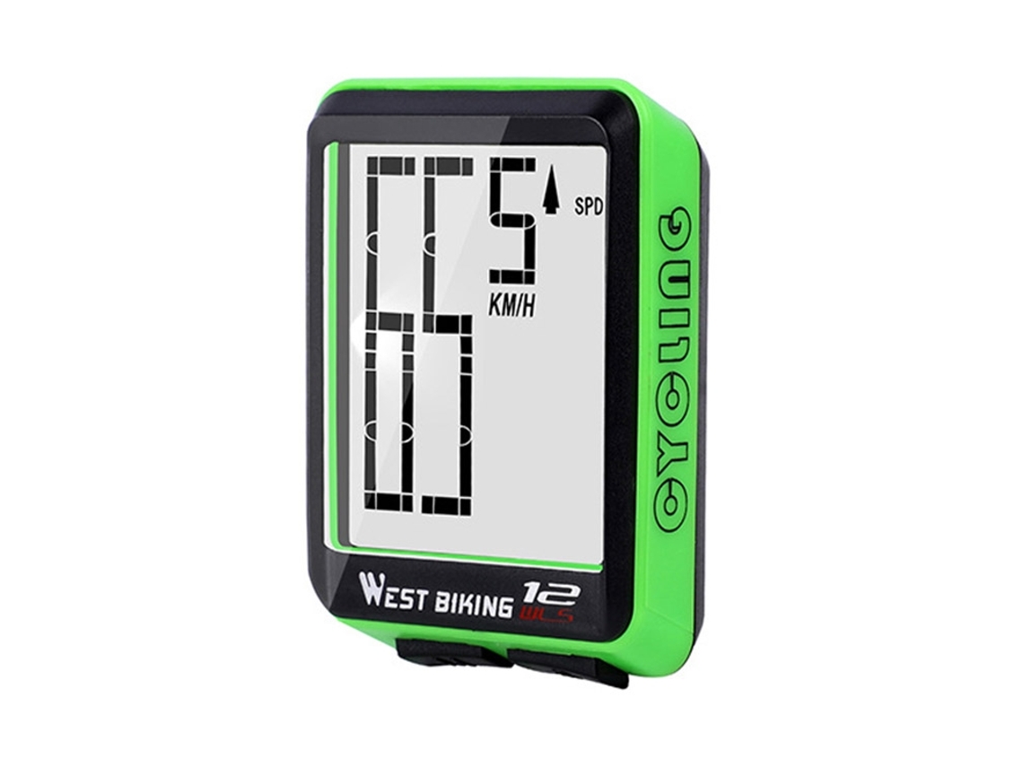 Velocímetro inalámbrico para bicicleta de montaña con pantalla grande, resistente al agua y retroiluminado. Mdug (verde)