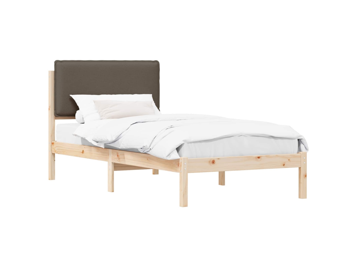 Maison Exclusive - Estructura De Cama Con Cabecera Tapizada Taupé 75 X 190 Cm