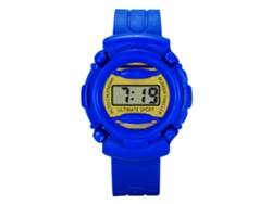 Reloj Electrónico Digital Para Niños Con Panel Redondo Y Correa Azul.