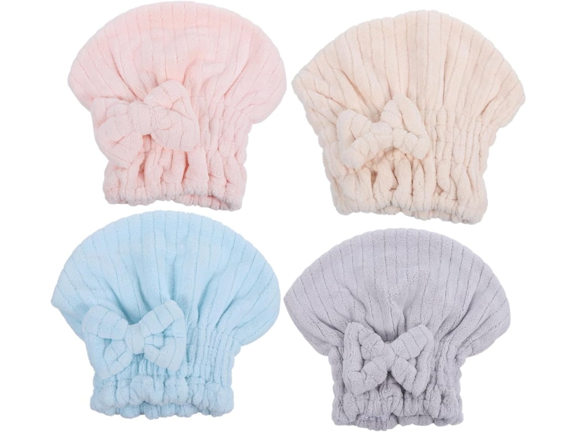 Touca De Cabelo De Lã Macia E Ultra Absorvente De 4 Peças