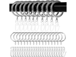 40 Anillos De Cortina Ganchos De Cortina De Ganchillo Anneaux De Rideaux Avec Crochet De Rideau De Douche Vayotoy Ganchos De Cortina