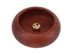 Porta incienso para varillas de madera, cobre, pequeño, redondo, para aromaterapia, ceremonia del té, decoración del hogar B