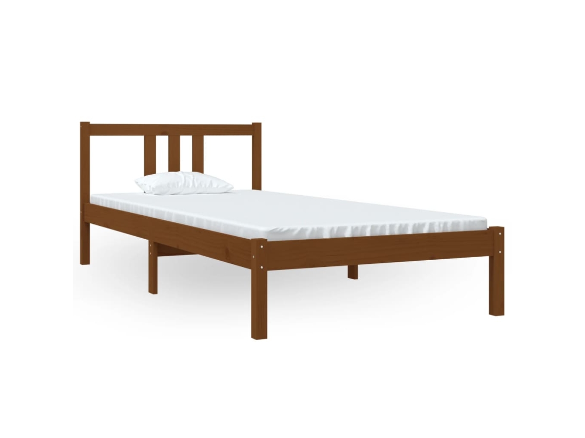Cama con Base de Madera Marrón Miel (90x200 cm)