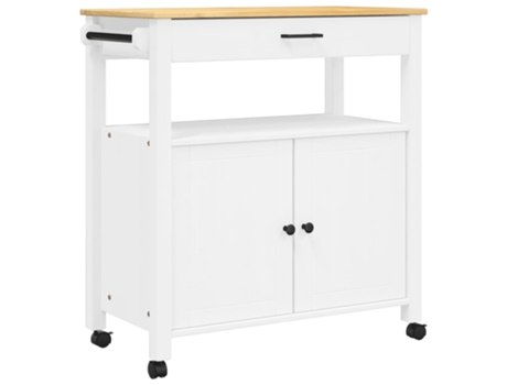 Carrito De Cocina VIDAXL Blanco Madera (84x40x90 cm)