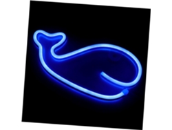Lámpara de pared LED con forma de ballena azul, decoración de pared de plástico, funciona con USB y pilas. SFUSHOS