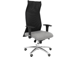 Silla de Escritorio Ejecutiva PIQUERAS Y CRESPO Sahúco XL Gris y Negro con ruedas de parqué (Malla y Tejido)