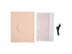 Capa Com Teclado E Suporte Para Caneta Para Tablet Ios 10.2 Polegadas 7ª/8ª/9ª Geração Rosa