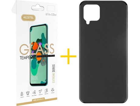 Kit Funda + Protector de Pantalla Samsung Galaxy A22 4G ACCETEL Liso (Negro)