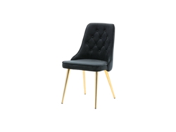 Cadeira Jantar FURNLUX Velvet Deluxe Preto Têxtil 50X66X89 Cm
