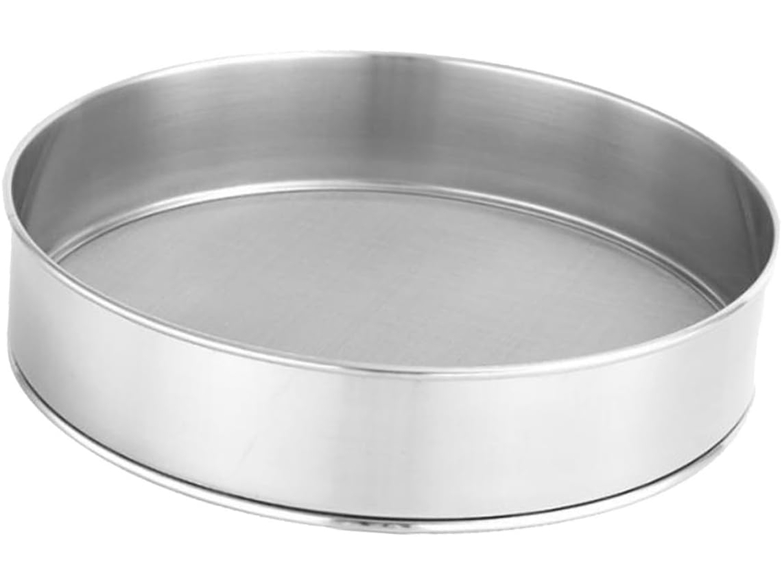 Tamiz De Harina De Acero Inoxidable, 25 Cm, Con Malla Fina.