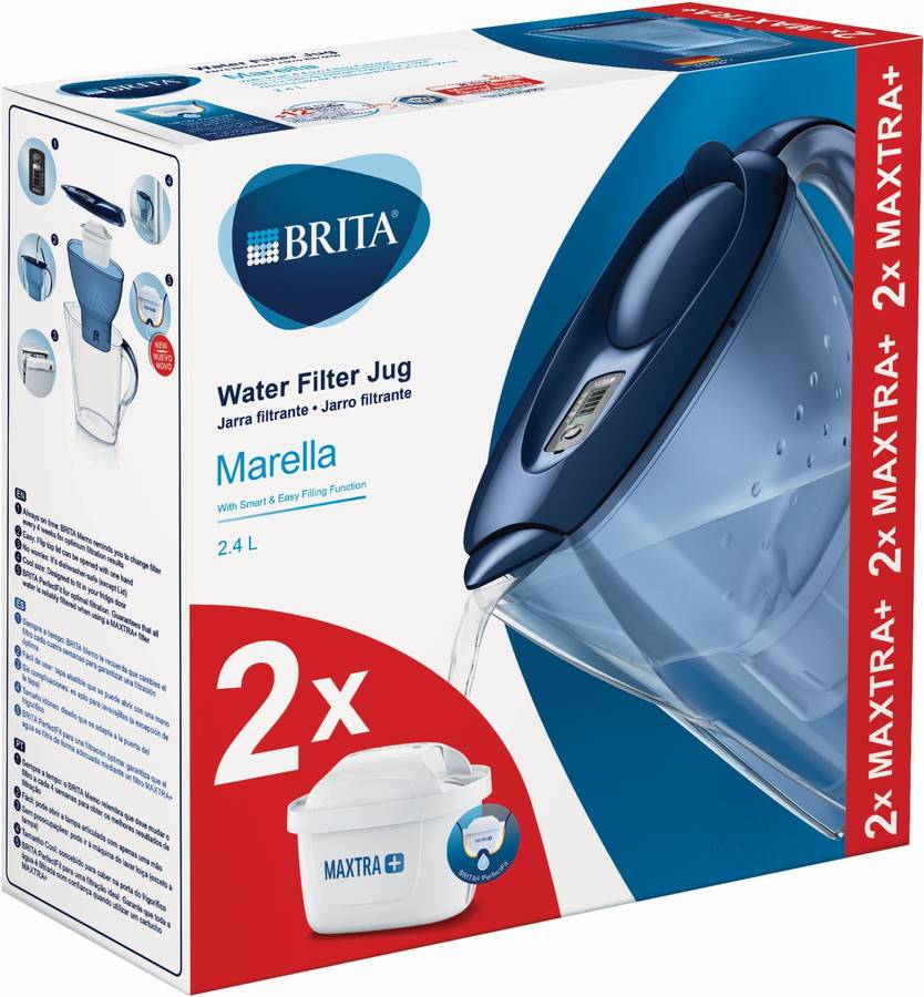 Jarra filtrante  Brita Style, 2.4 litros, Filtro antical Maxtra +, Luz  Led, Azul