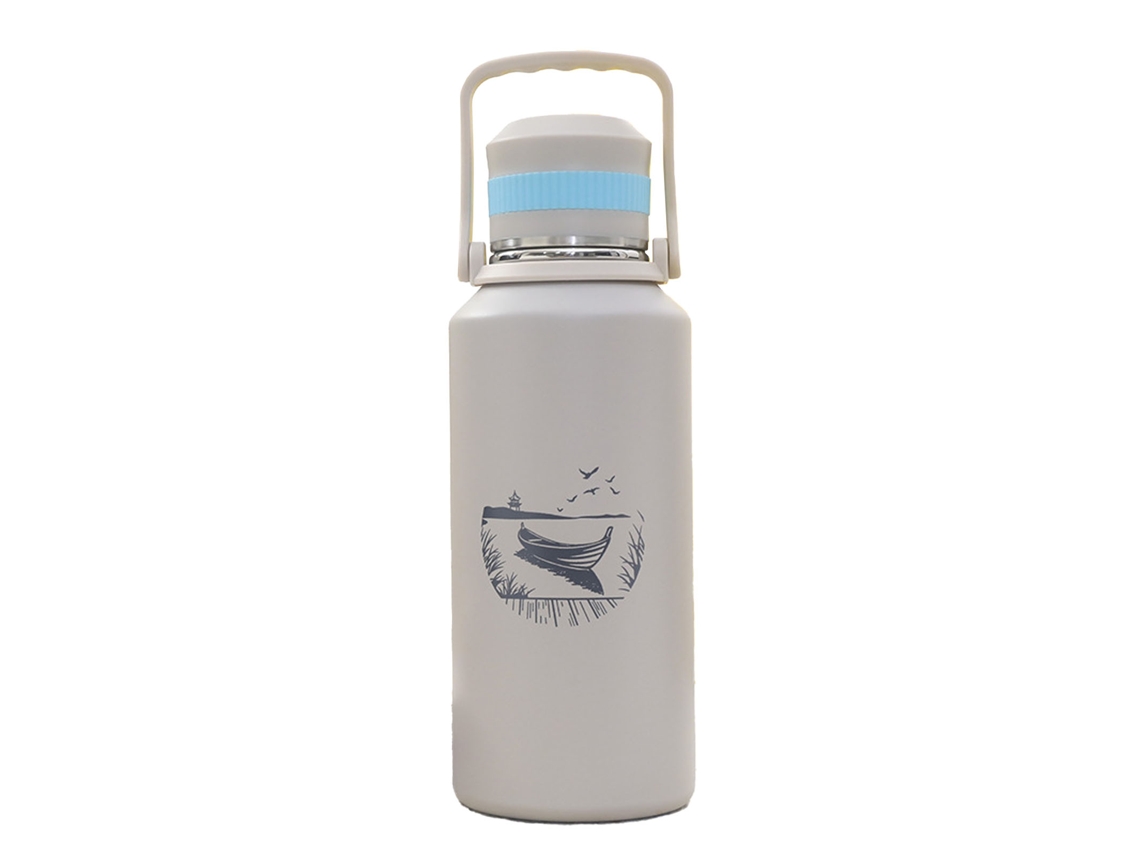 Mali garrafa Térmica Inox 1500ml Anti vazamento Dupla Parede para Camping Esportes Cinza