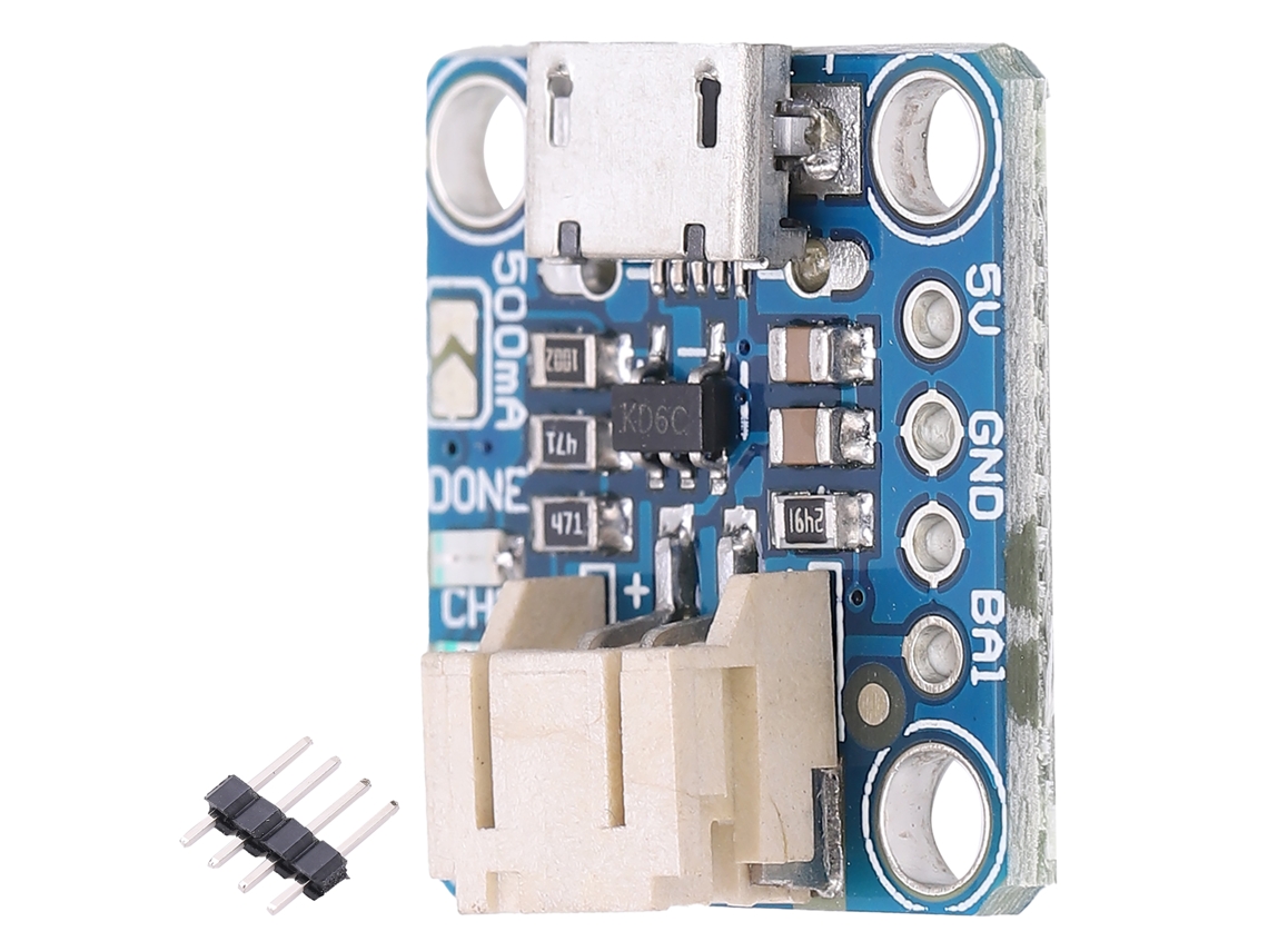 Módulo de carga con interfaz Micro B, placa de carga con pin para baterías de litio-polietileno (Li-ion) con entrada de 5 V.