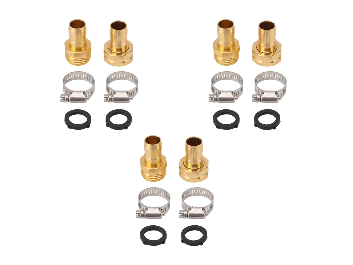 Kit De Reparación Para Manguera De Jardín: 3 Juegos De Conectores Y Abrazaderas (de 3/4" Y 5/8" Pulgadas)