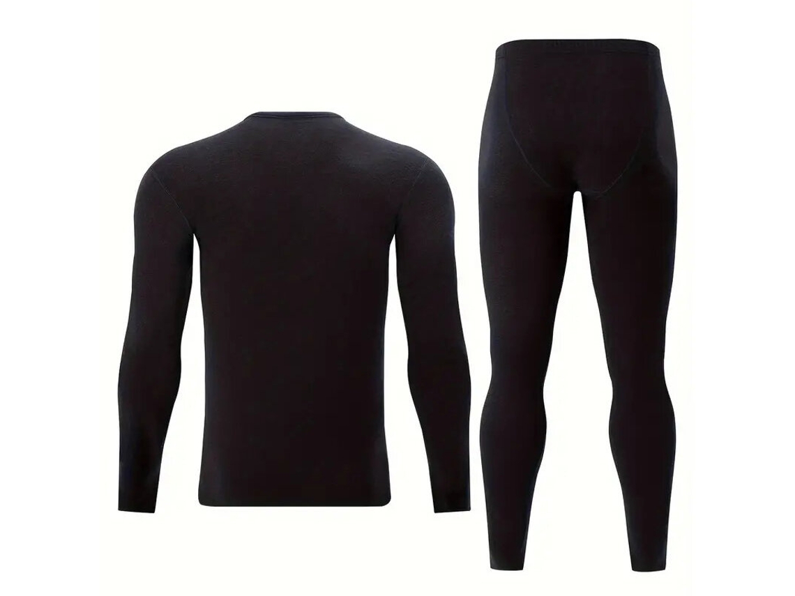 Preto Xl Tengoo Conjunto Roupa Térmica Masculina 2 Peças Compressão Manga Comprida Calça Legging Esqui Corrida Ar Livre