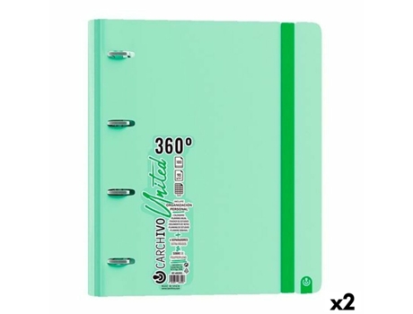 Carpeta de anillas CARCHIVO United 360º Verde A4 (2 Unidades)