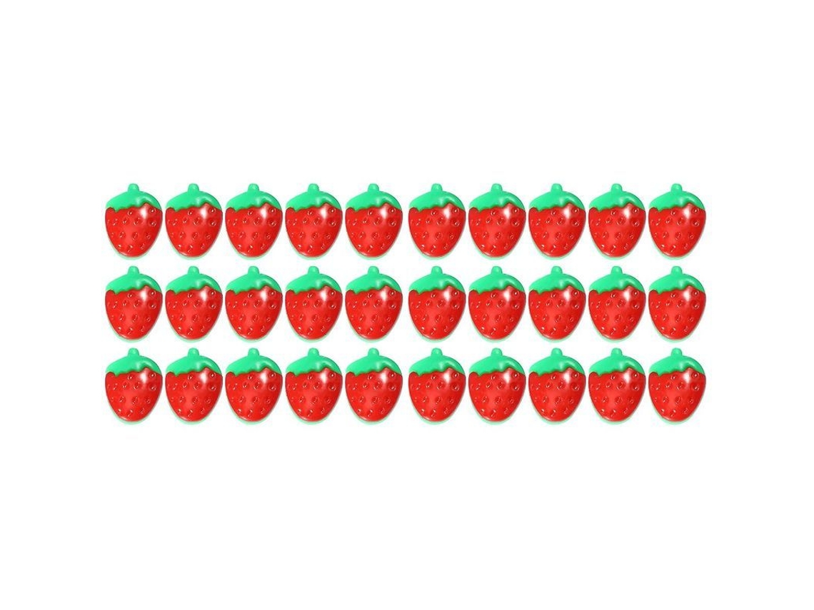 2026-200 Botones De Fresa Rojo De Plástico Para Manualidades Costura Ropa Zapatos Accesorios Diy